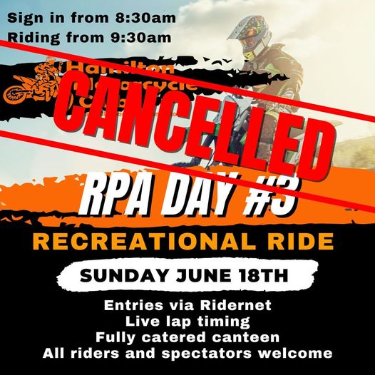 2023 Recreational Ride Day 3 poster cancelled
